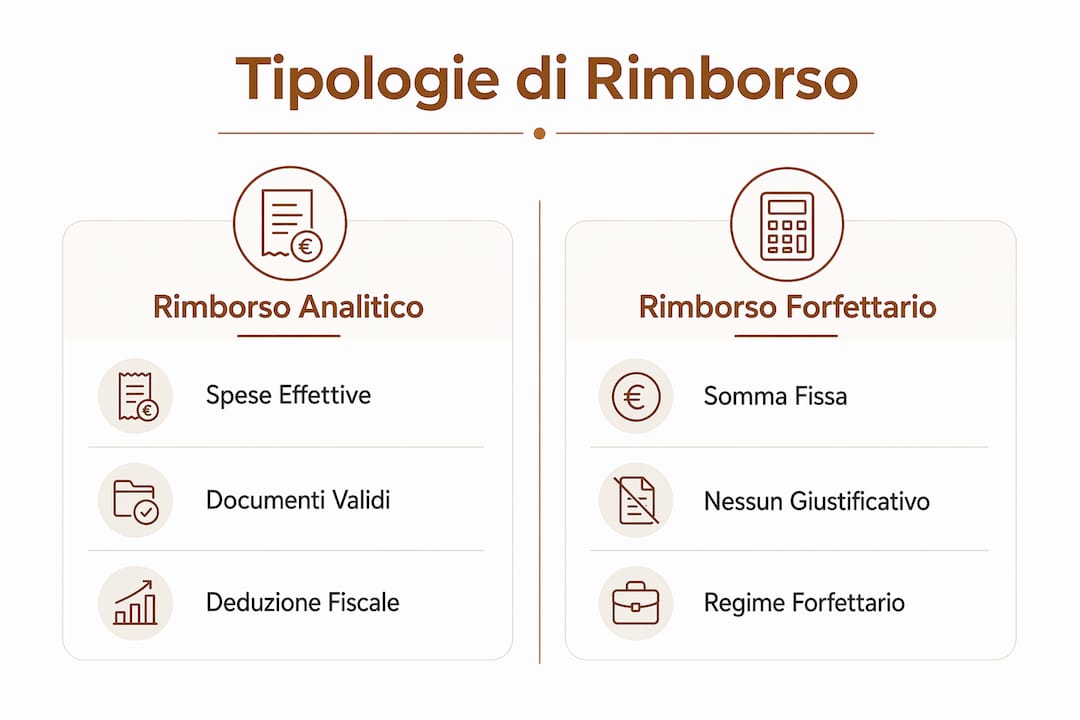Infografica: confronto tra le diverse modalità di rimborso spese per liberi professionisti con partita IVA