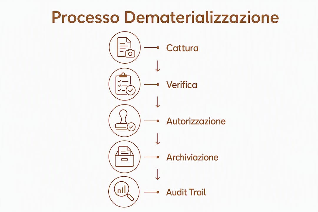Infografica sul percorso di digitalizzazione della nota spese