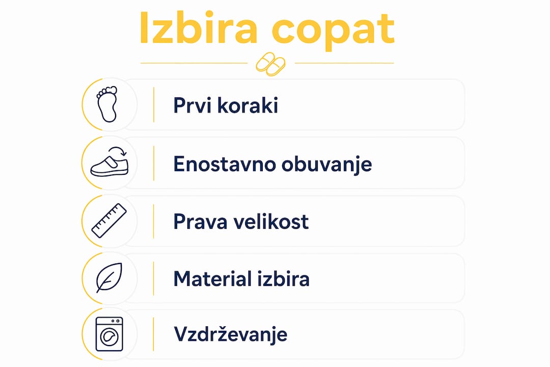 Pregledna infografika: kako izbrati prave copate za otroke