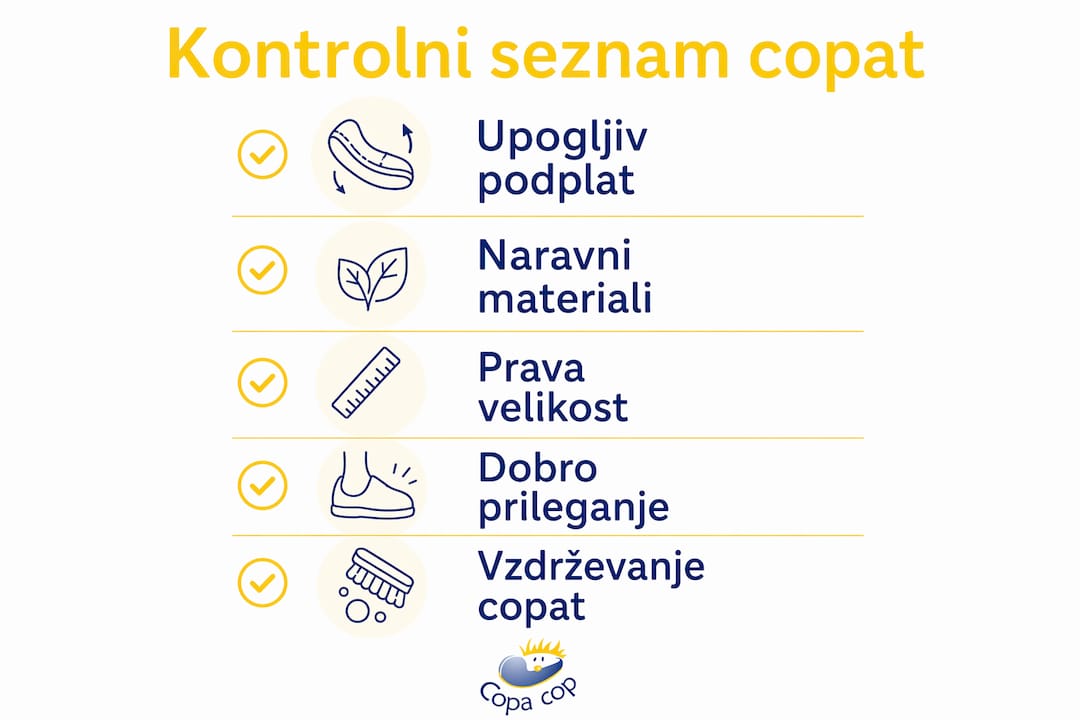 Infografika: kaj preveriti pred nakupom otroških copat