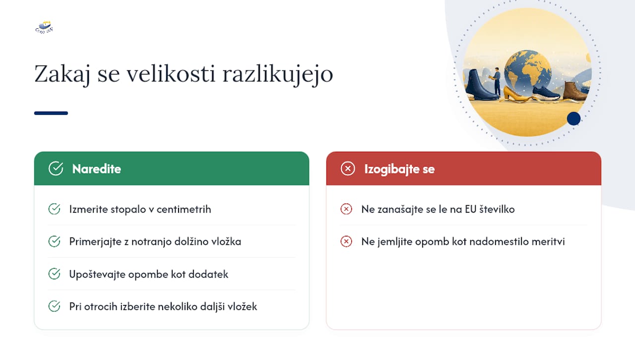 Zakaj se velikosti razlikujejo med znamkami in vrstami obutve — overview diagram