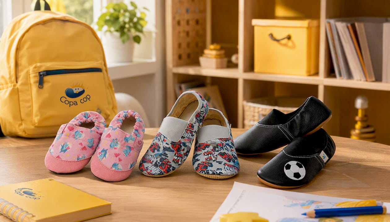 Otroški tekstilni copati Barefoot z zaščito - Roza Unicorn