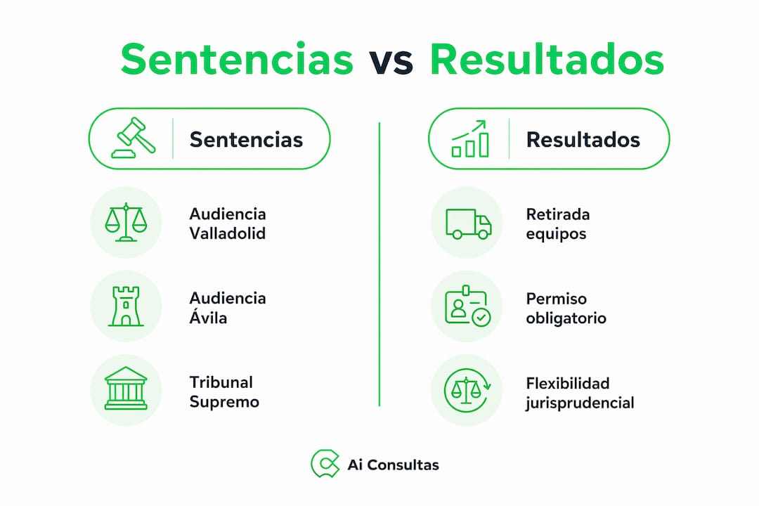 Comparativa visual de fallos judiciales y sus consecuencias