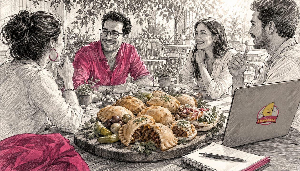 Overhead of Latin snack finger-food platter on table