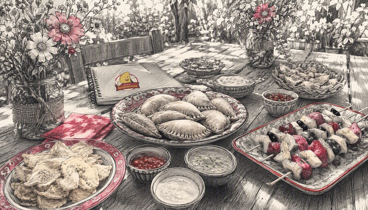 Colorful Latin snack table with kid-sized portions