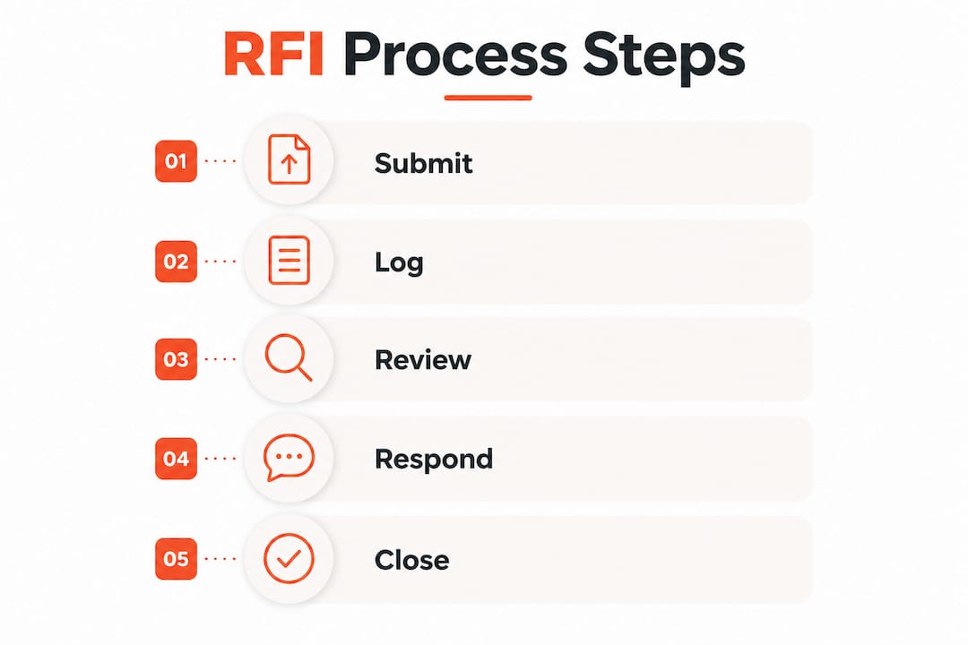 Infographic showing steps in the RFI process