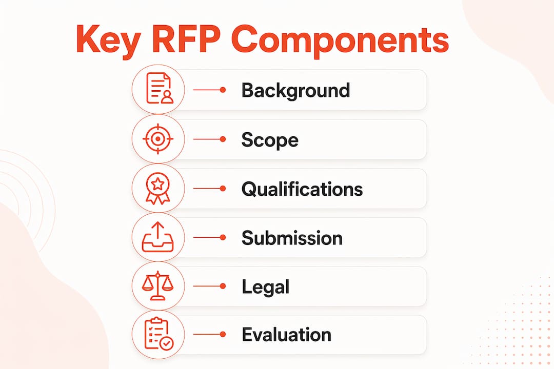 Infographic showing key components of an insurance RFP