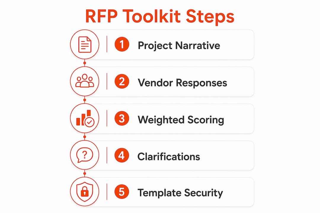 Infographic illustrating RFP toolkit steps