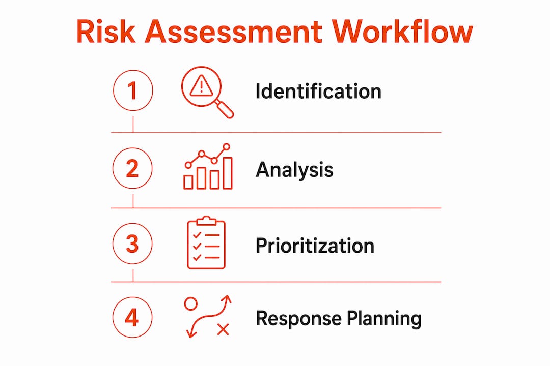 Infographic showing four-stage risk assessment process