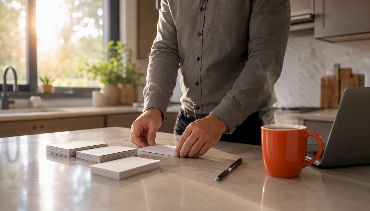 Project manager arranging milestone feedback cards