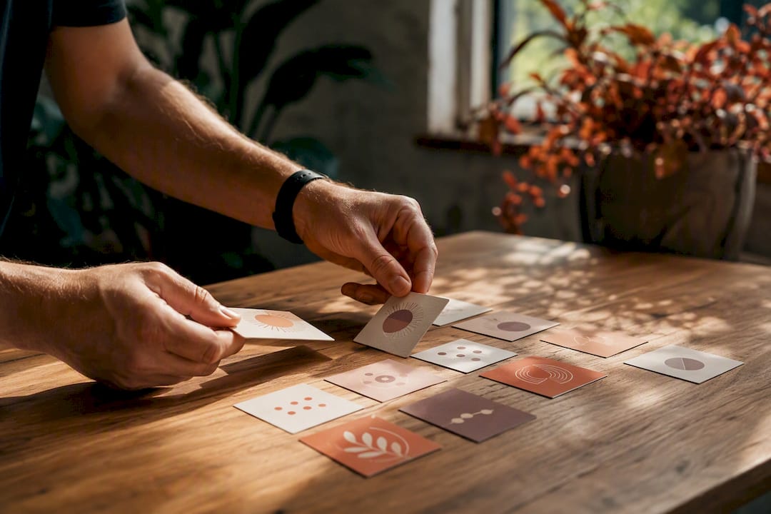 Hands assessing change impact cards
