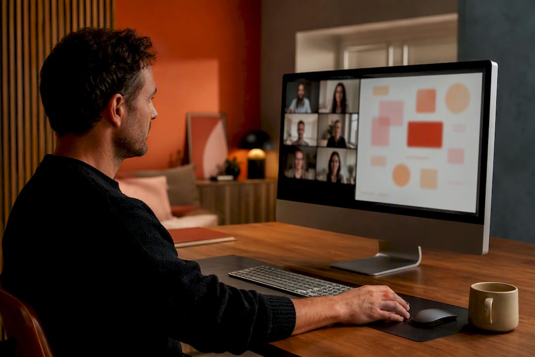 Remote team collaborating in a planning session