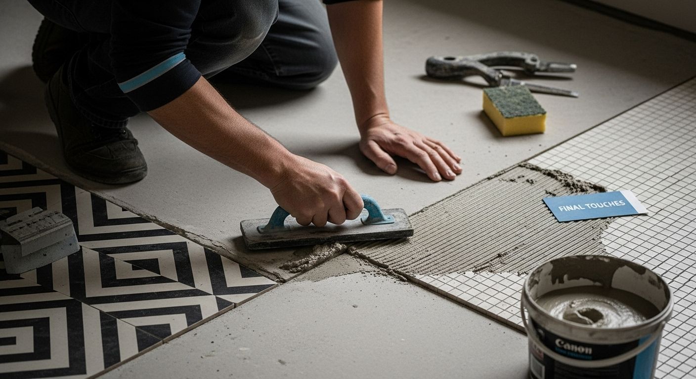 mixing tile patterns, installing grout