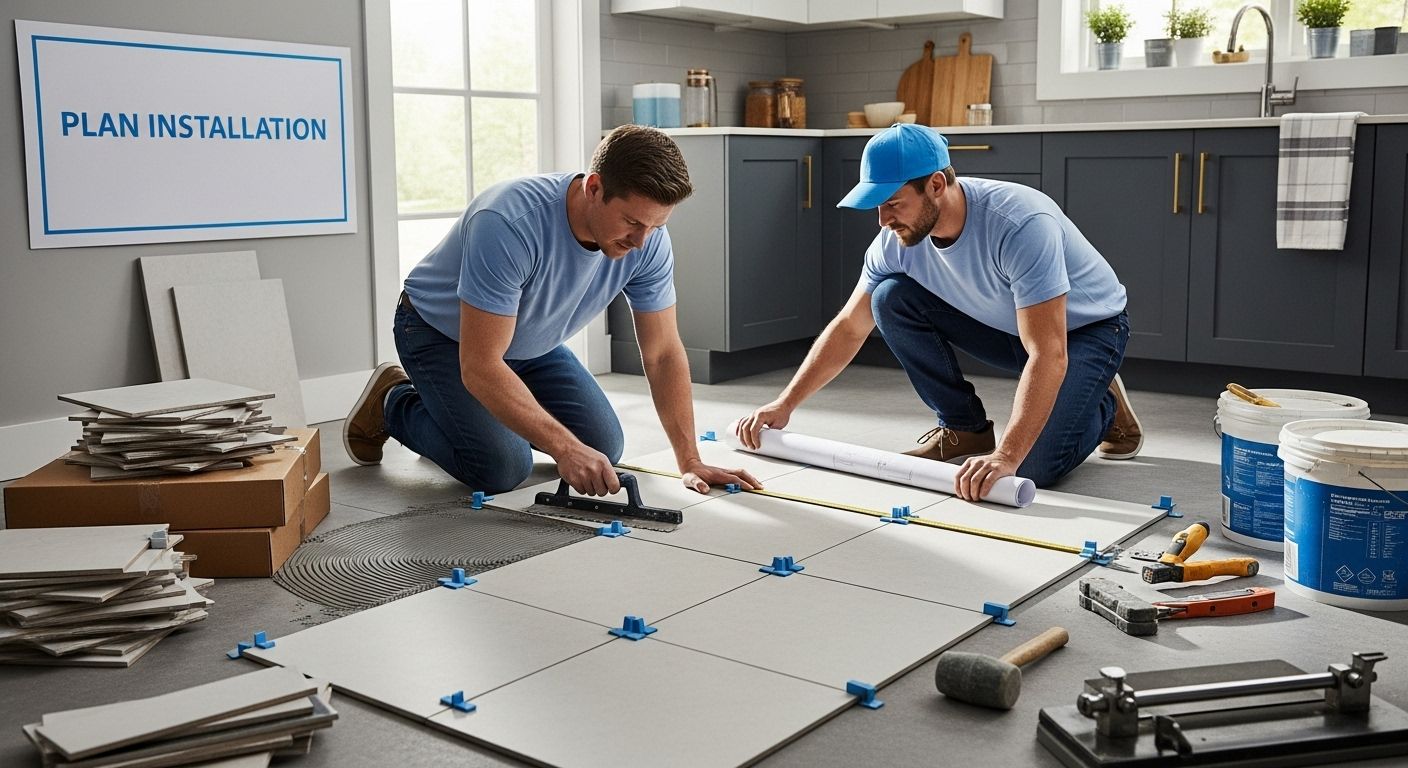 floor tile installation