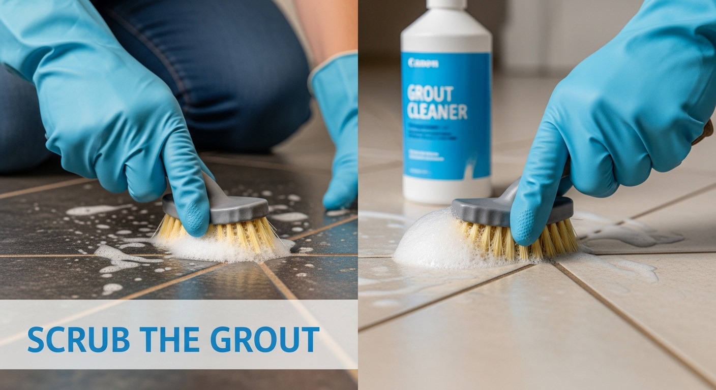 scrub grout step image
