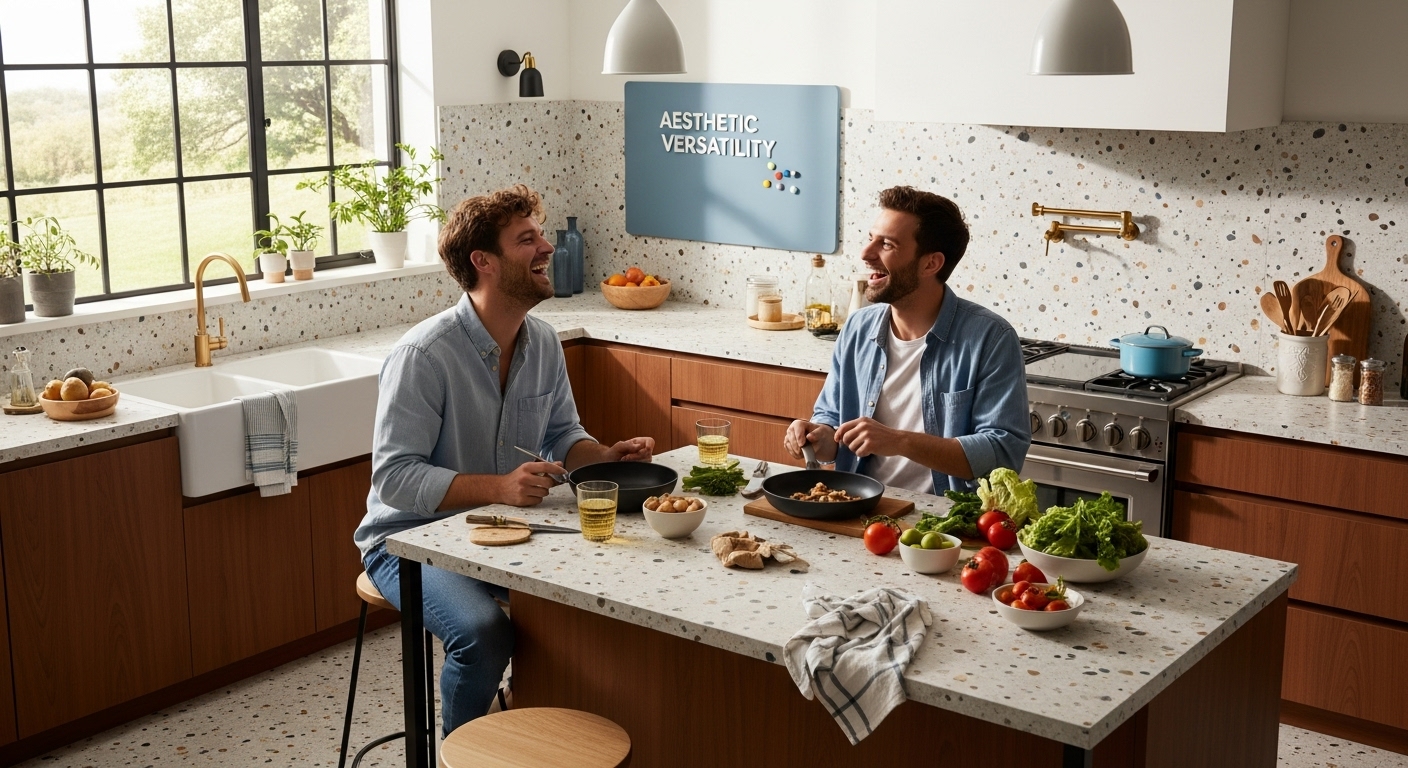 terrazzo effect tiles kitchen