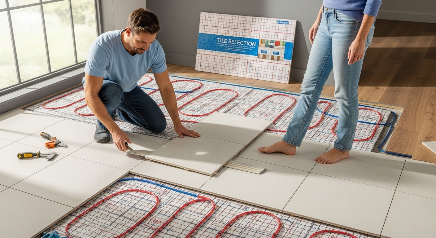tile installation, underfloor heating, home renovation