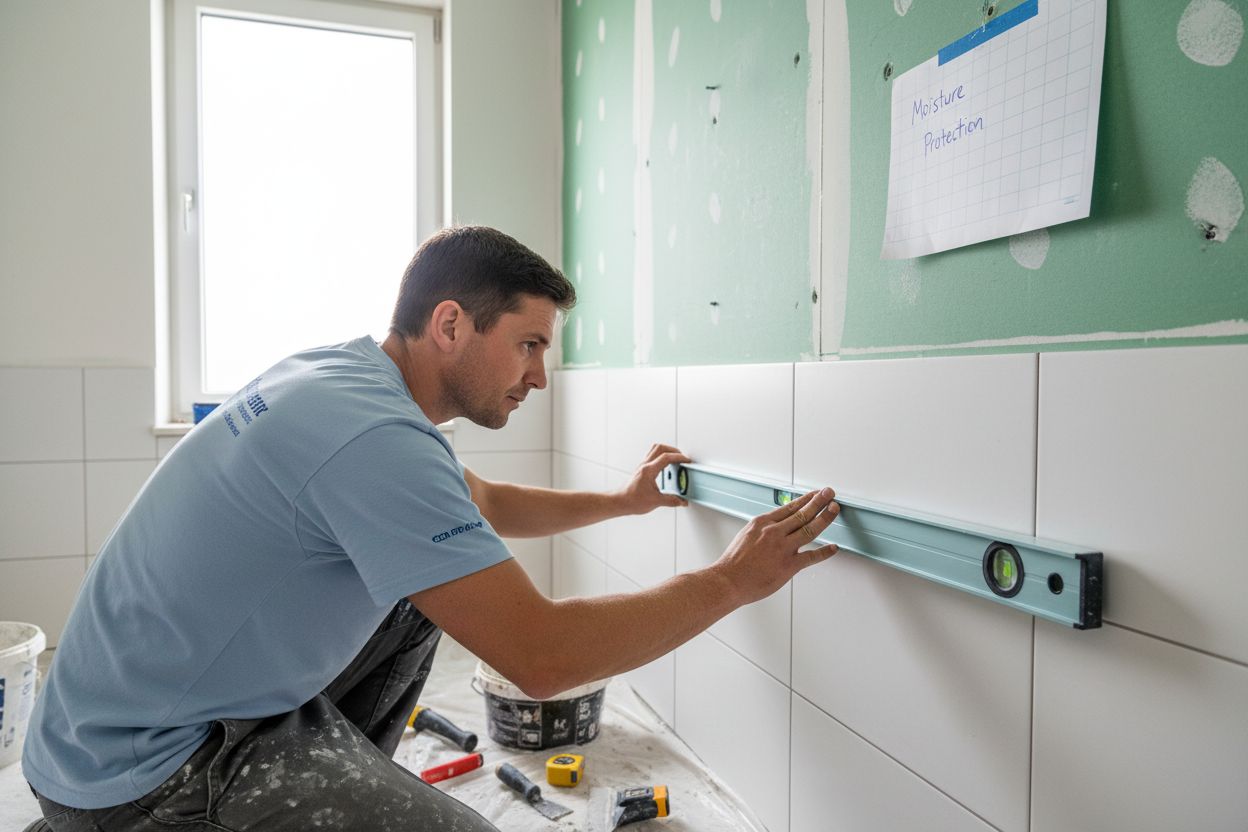 bathroom tile installation, moisture protection