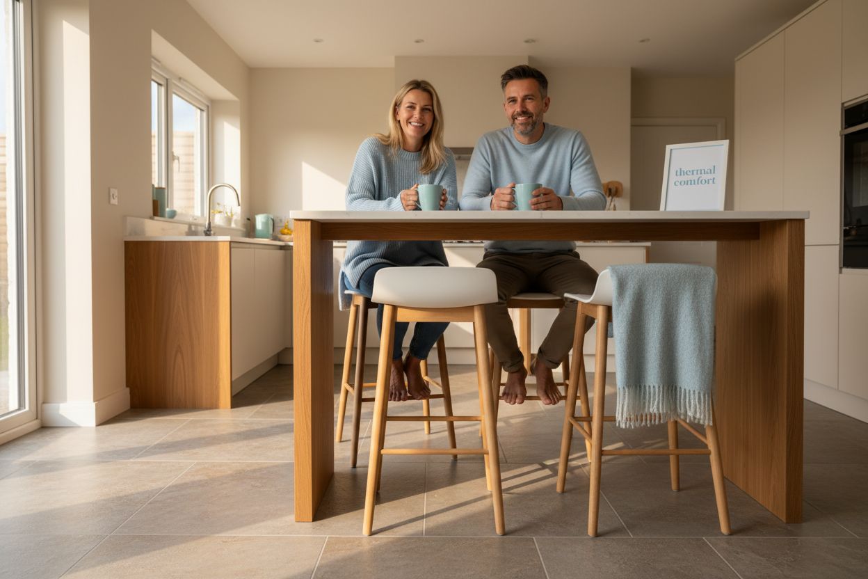 heated tile kitchen comfort image
