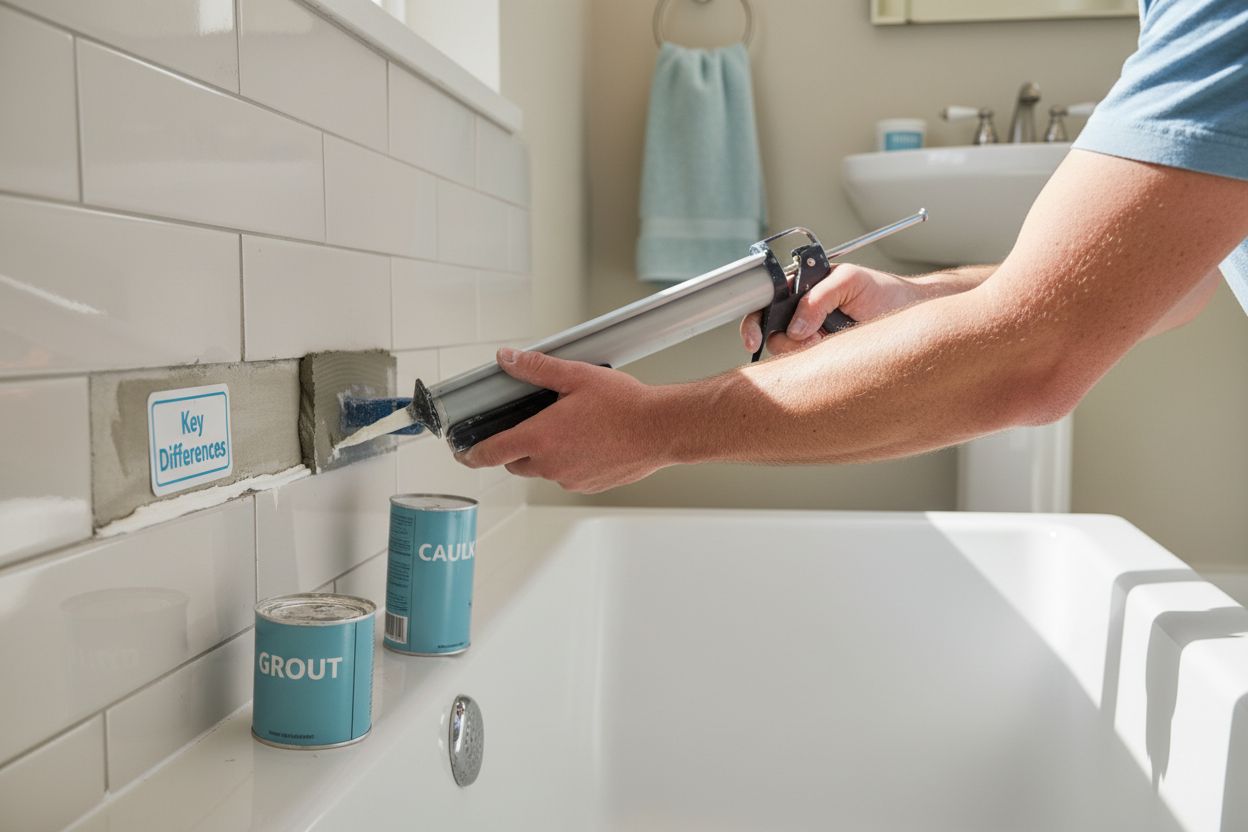 grout vs caulk practical scene