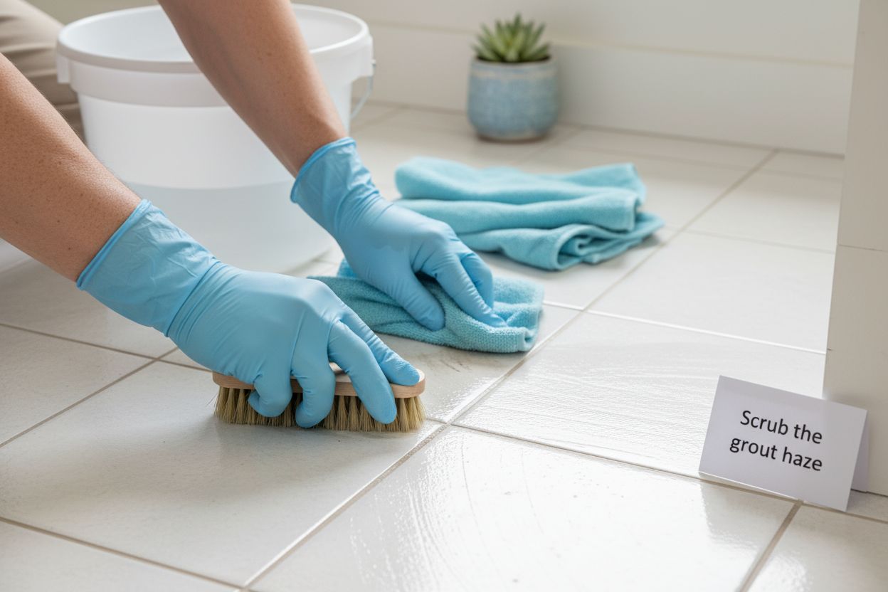scrubbing grout haze, tile cleaning
