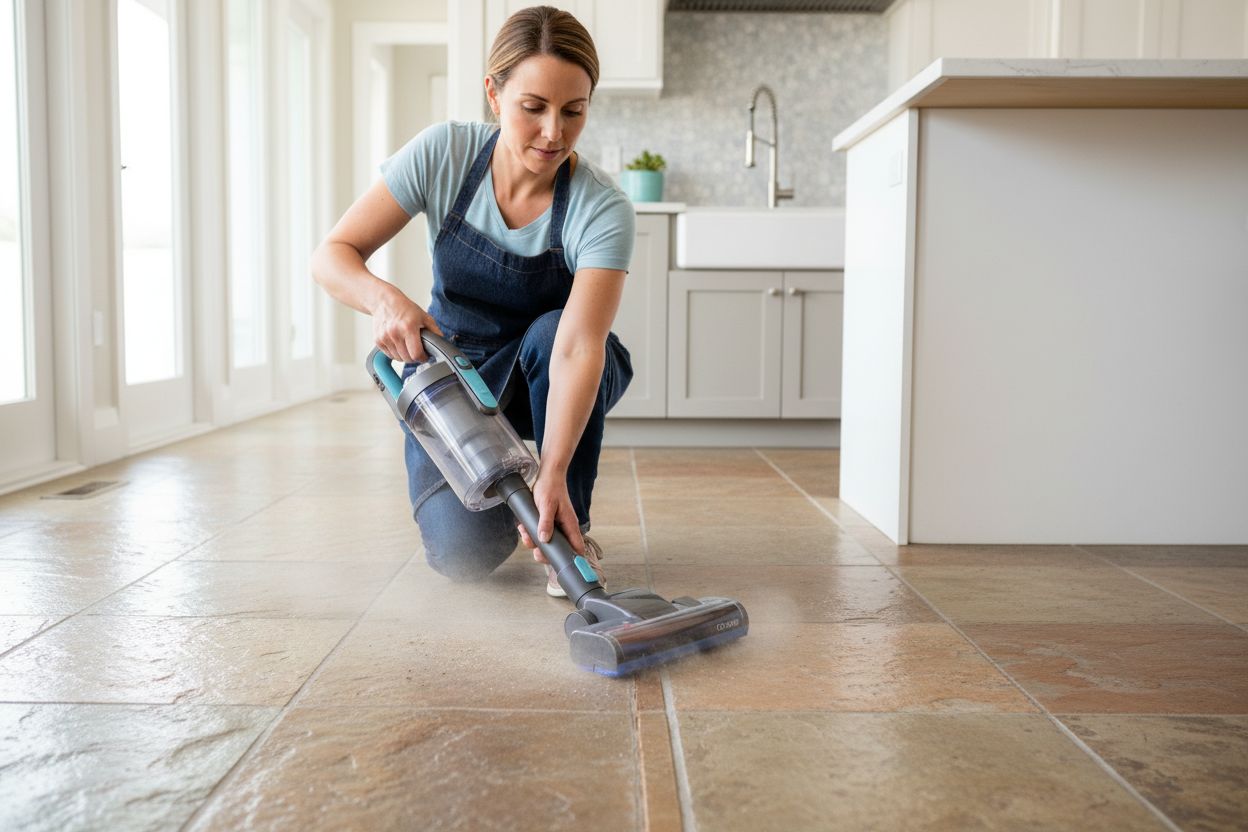 vacuum natural stone floor