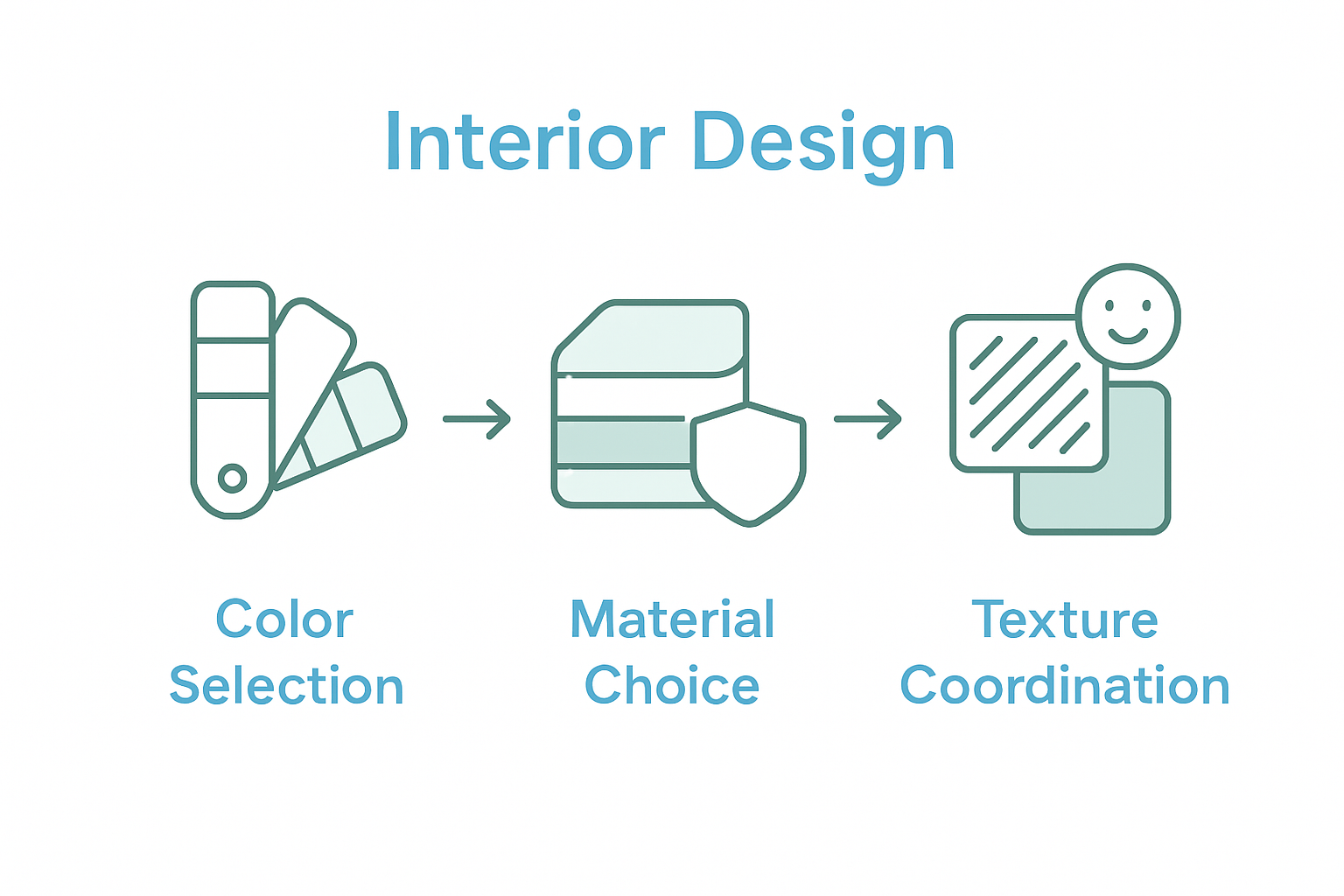 Infographic on color, material, texture selection