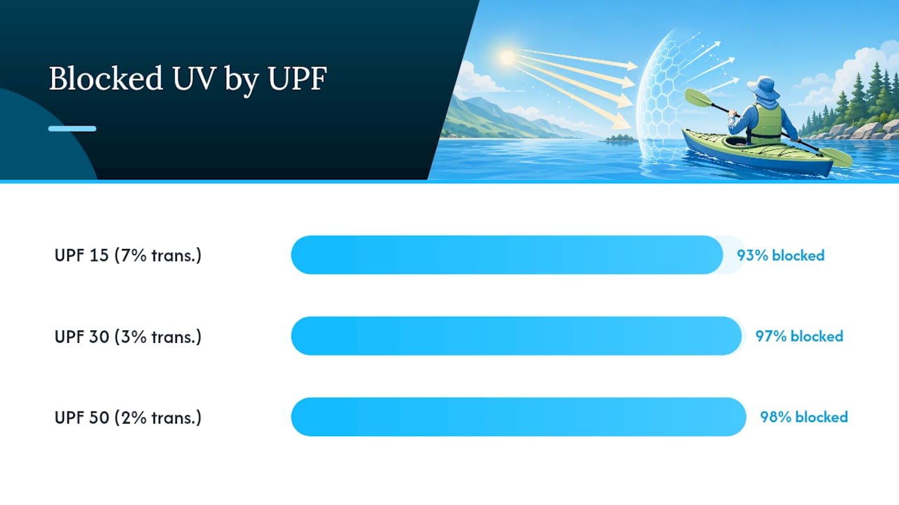 UPF ratings compared by blocked UV