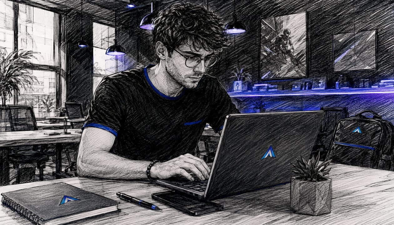 Una professionista configura un server direttamente dal suo computer di casa.