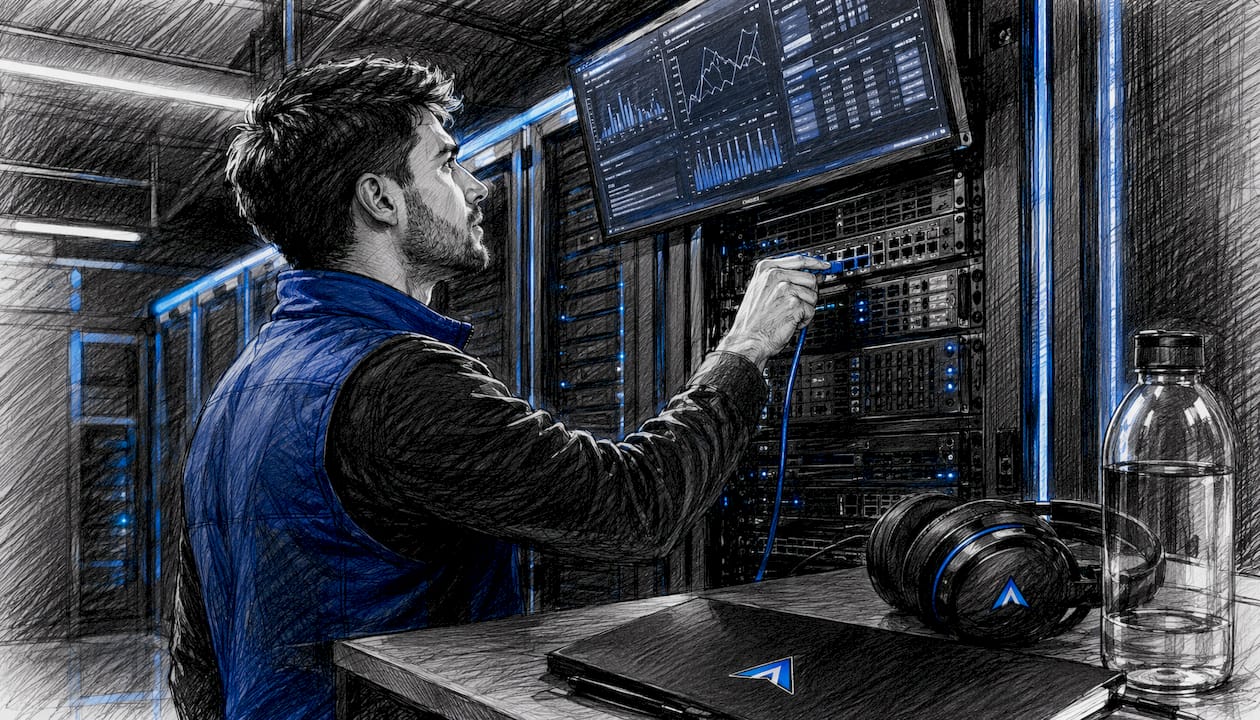 Mani all’opera mentre si configurano le componenti hardware di un server dedicato al gaming.