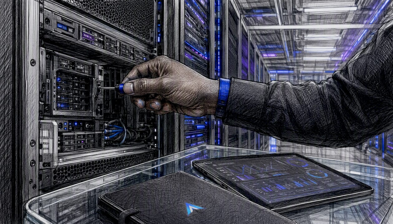Mano che apre il pannello del router per configurare il port forwarding