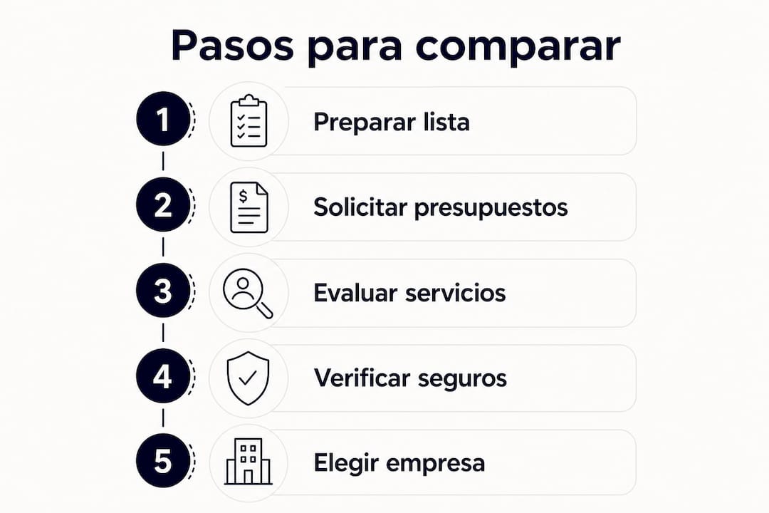 Infografía: cómo comparar presupuestos para tu mudanza paso a paso