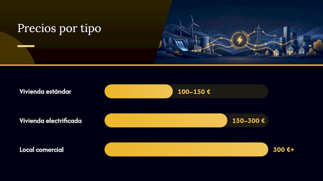 Tabla comparativa de precios según el tipo de instalación eléctrica