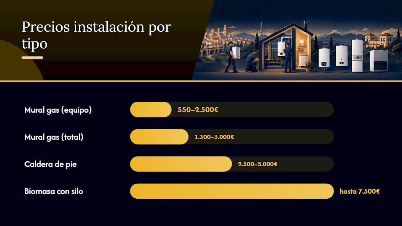 Comparativa de precios de instalación de calderas según el tipo