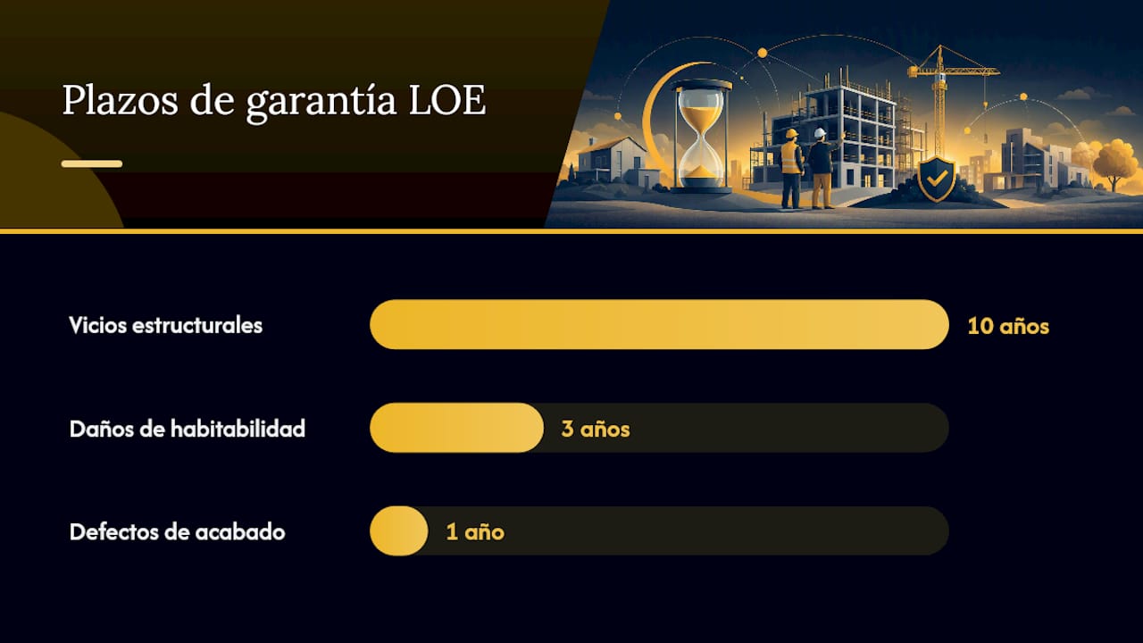 Esquema de los plazos de garantía por defectos en la construcción