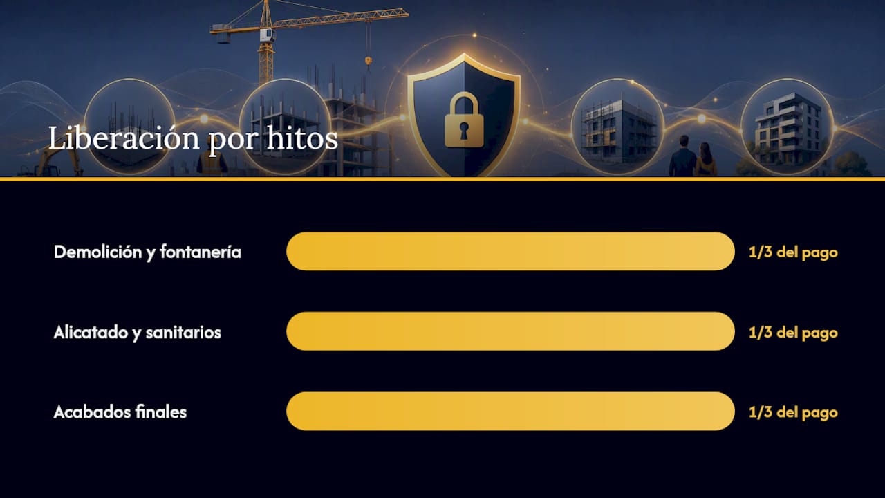 Flujo de garantía y liberación por etapas
