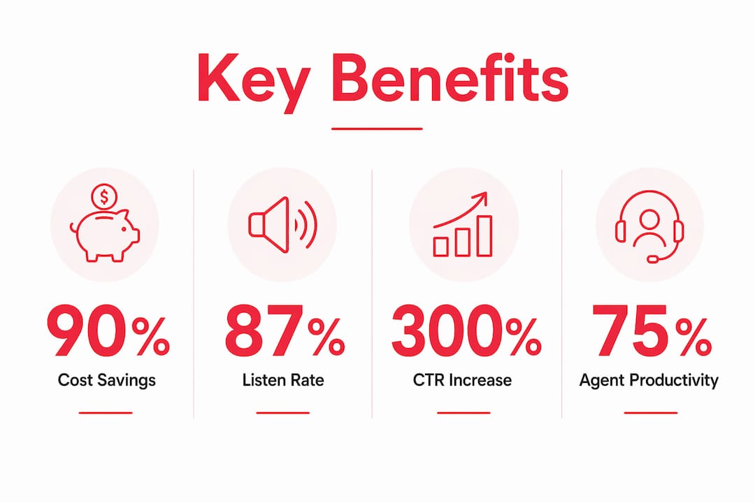 Infographic showing key statistics of voice messaging benefits