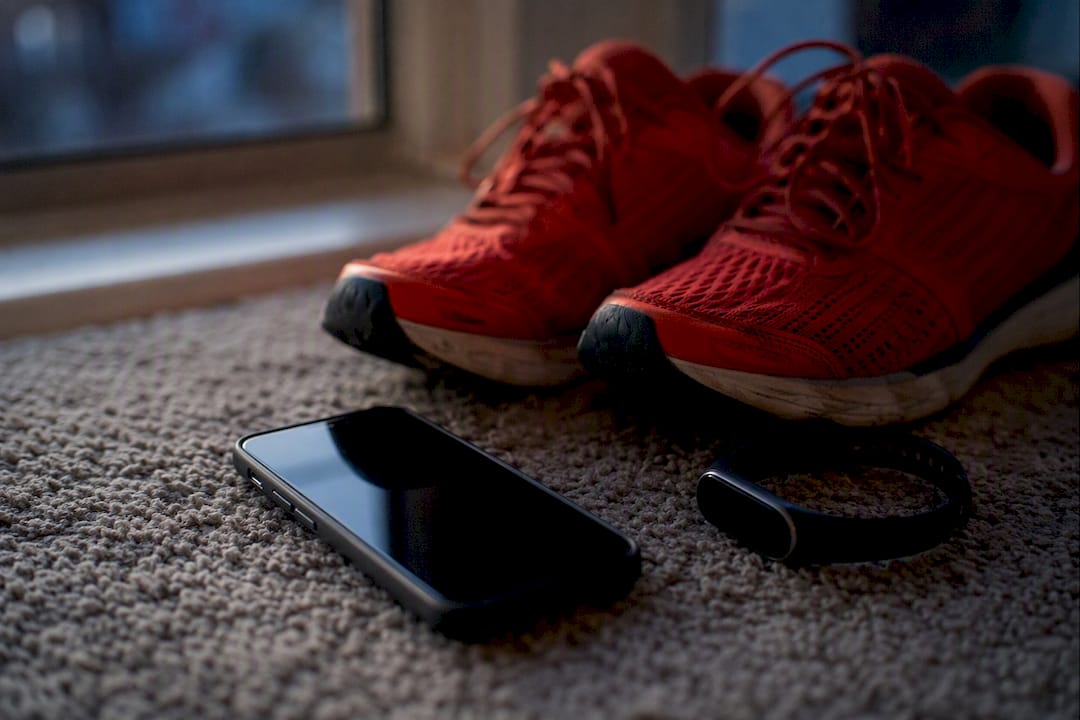 Phone with nearby gym accessories