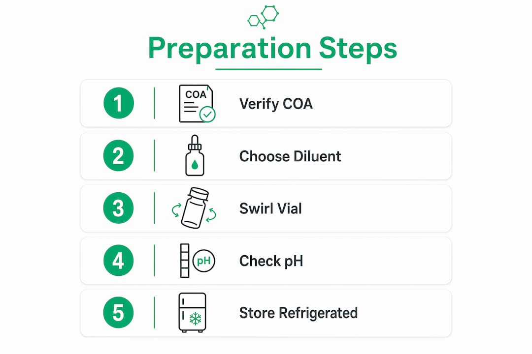 Infographic showing nasal spray preparation steps