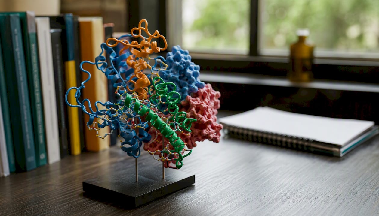 3D molecular protein folding model