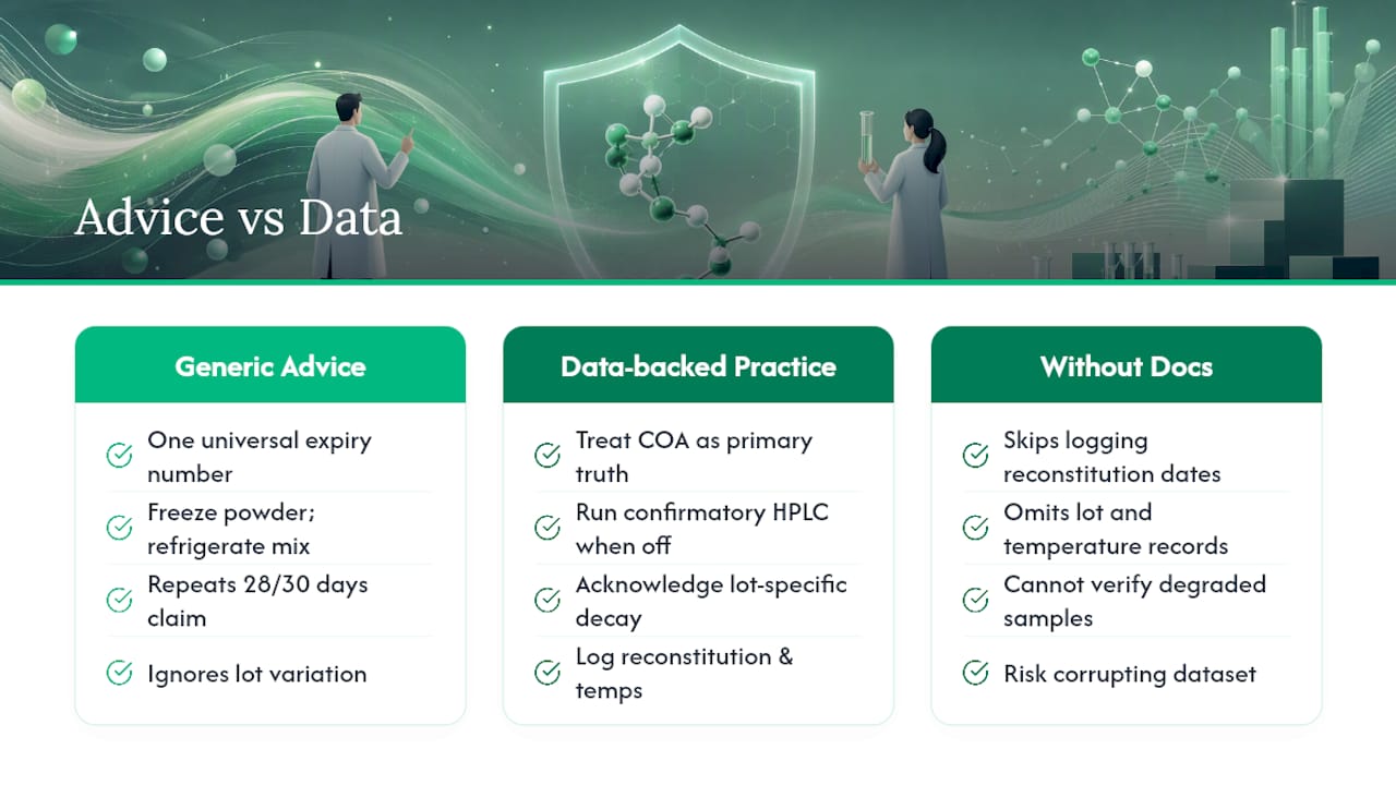 The Gap Between Generic Advice and What the Data Supports — overview diagram