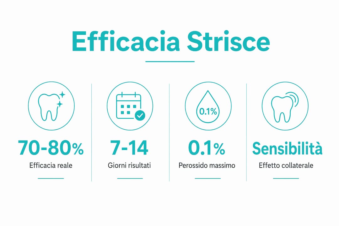 Grafica con dati e statistiche importanti sulle strisce sbiancanti per i denti