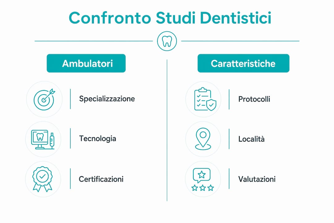 Infografica: confronto tra i migliori studi dentistici per lo sbiancamento dei denti