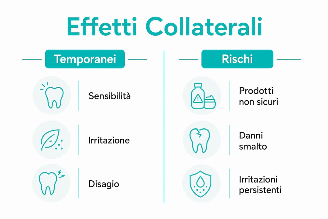 Infografica: quali sono i possibili effetti indesiderati dello sbiancamento dei denti