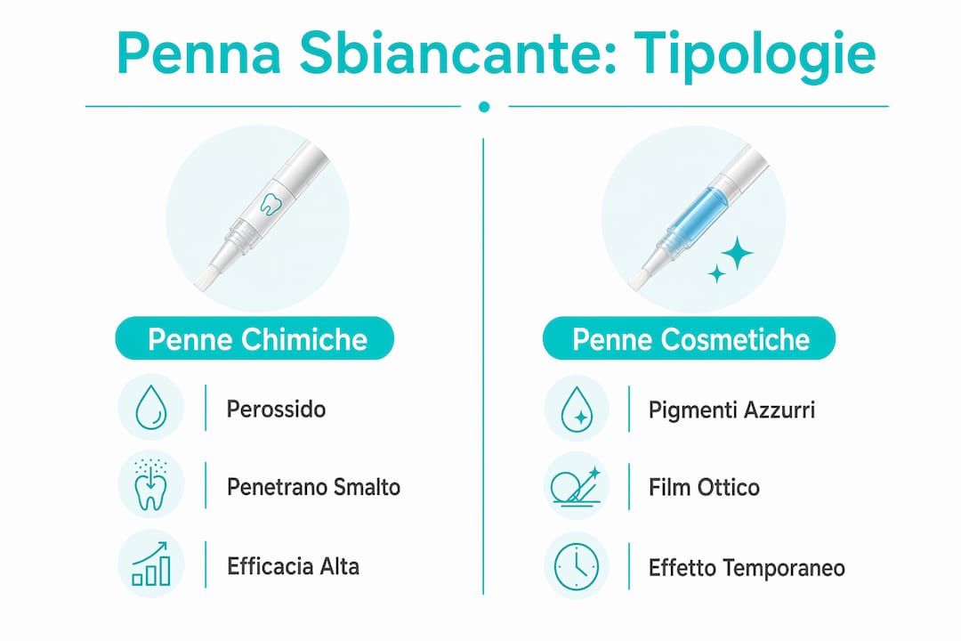 Infografica: confronto tra le diverse penne sbiancanti per denti