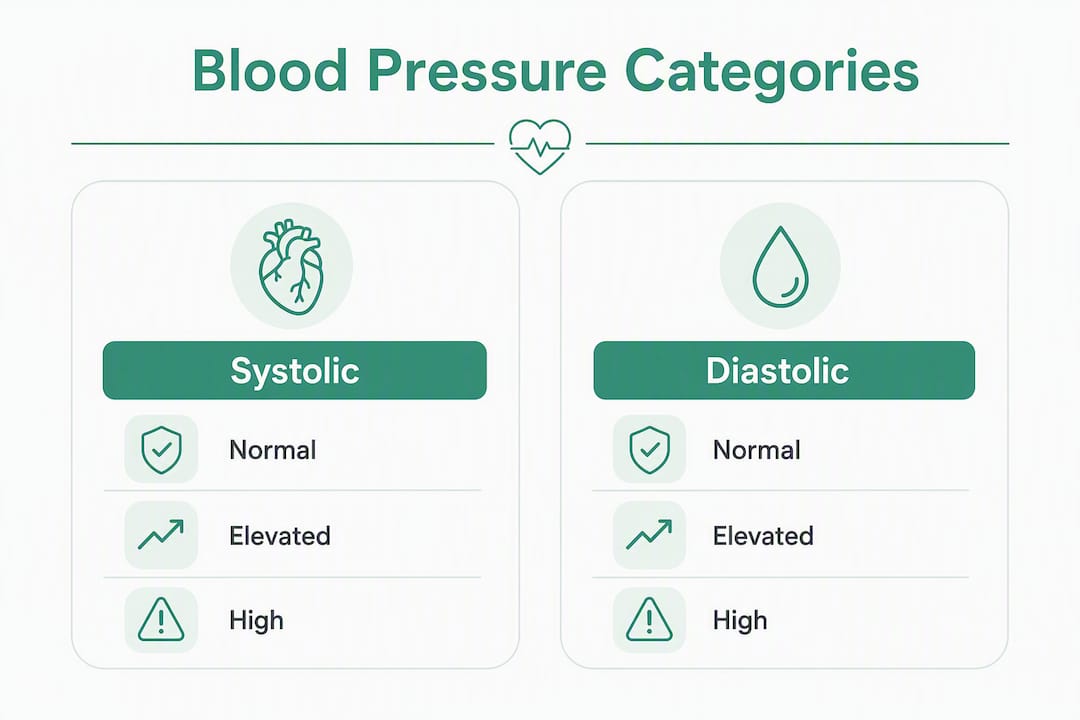 Infographic displaying blood pressure categories