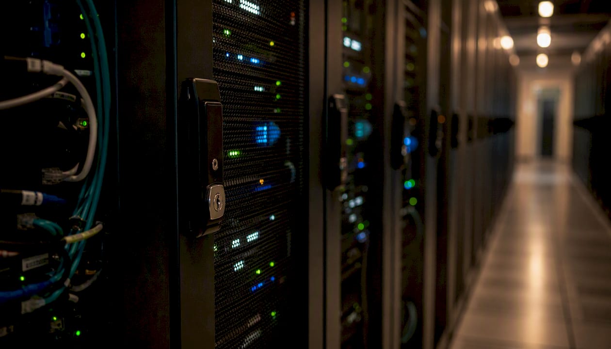 Secure data center racks with blinking lights