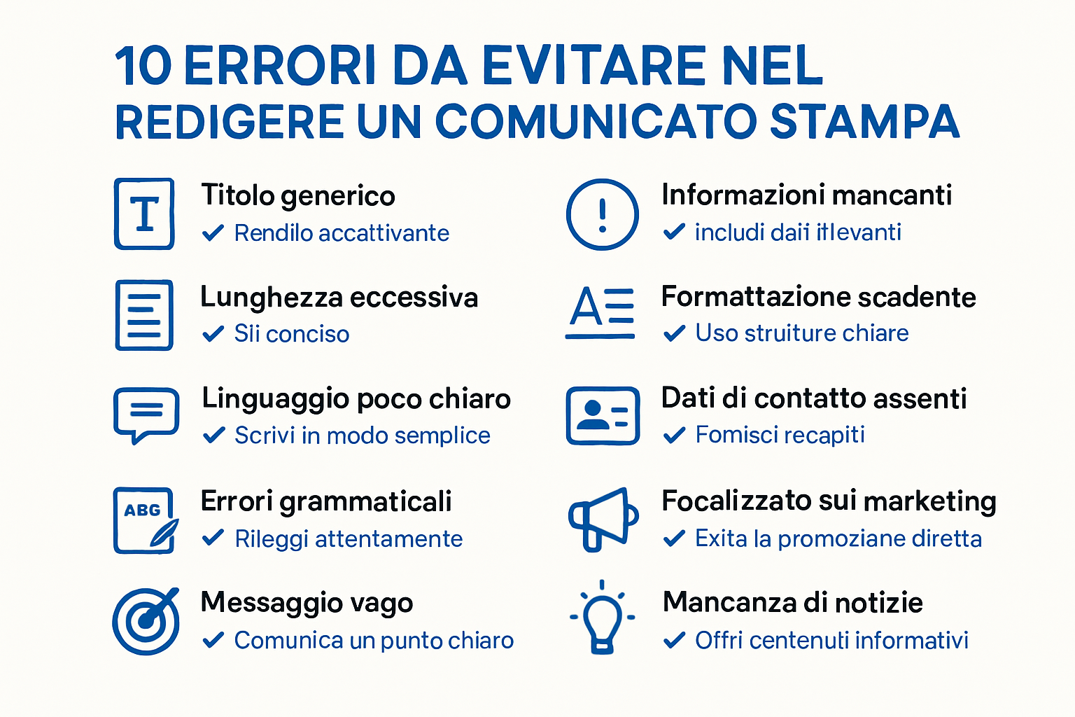 Infografica errori comuni comunicato stampa