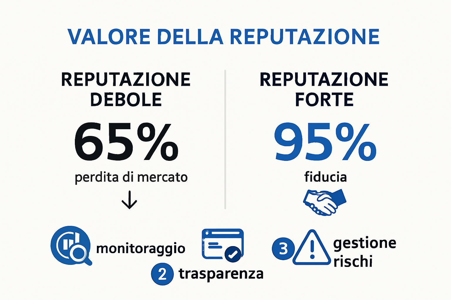 Infografica sui dati del valore economico della reputazione