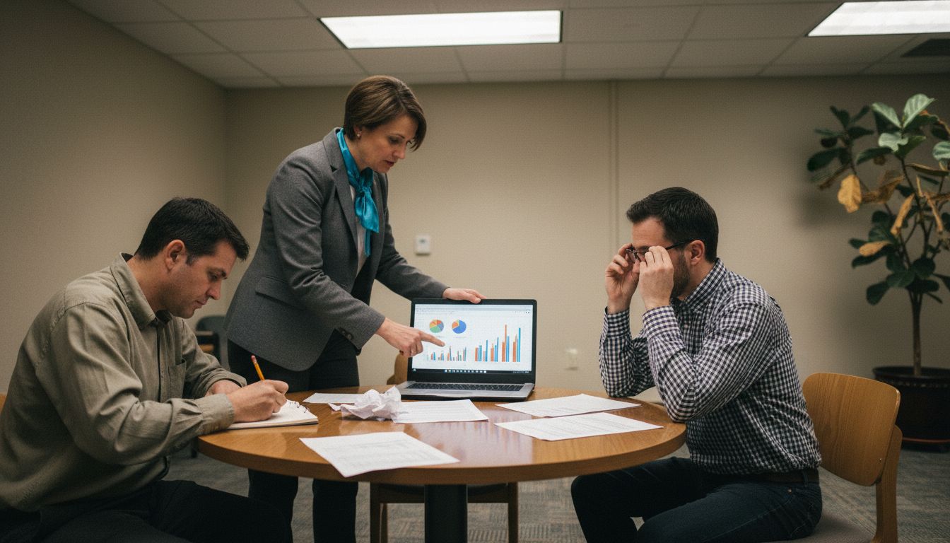 Consultant presenting communication strategies session